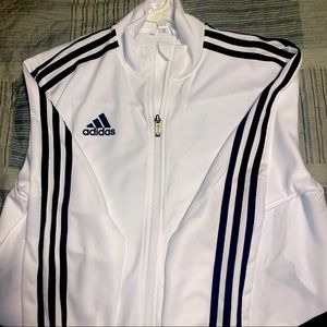 Adidas White Zip-Up Jacket